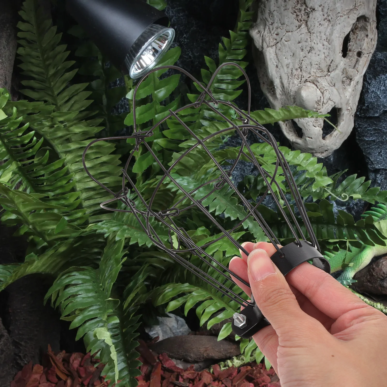 Heating Lamp Shade Anti-scalding Cover Reptile Terrarium Iron Wire Mesh Protector Night Bulb Safety Pet Cage Lighting