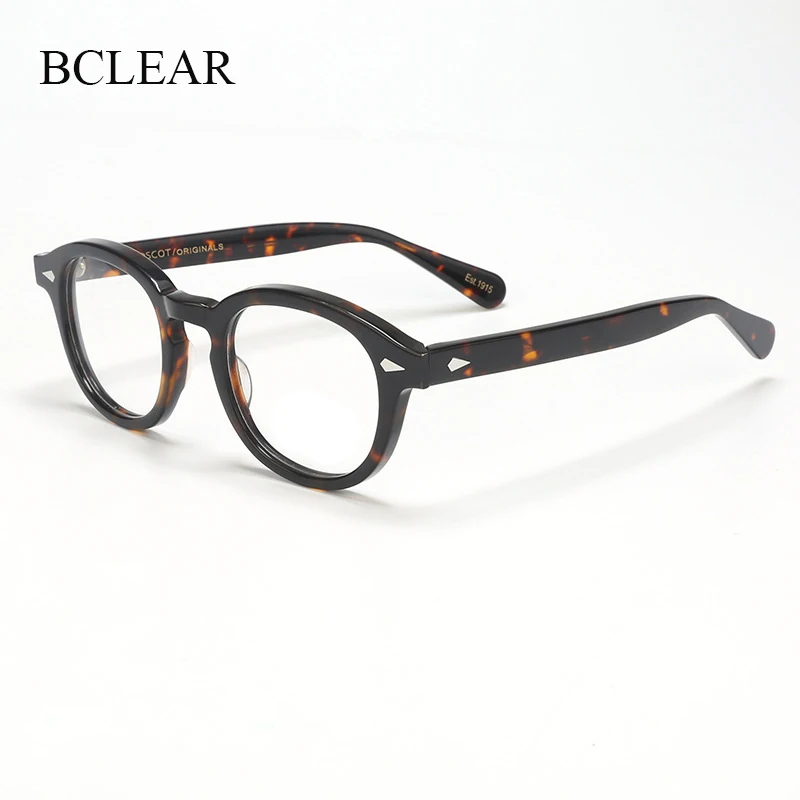 Vintage Acetate Glasses Frame Men Round Prescription Myopia Optical Eyeglasses Women 2022 New Retro Luxury Spectacles Eyewear