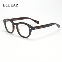 Montura de gafas de acetato Vintage para hombre y mujer, anteojos ópticos redondos recetados para miopía, gafas Retro de lujo 2022