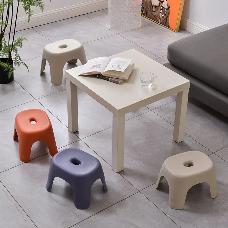 Bathroom Chairs Stackable Household Plastic Stool Thickened Coffee Table Small Bench for Shoe Stool Sofa Stool Non-Slip Low