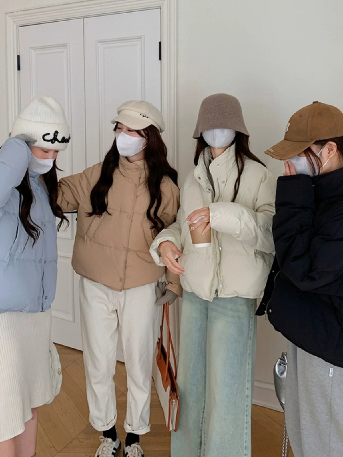 

Женская теплая желтая хлопковая куртка с воротником-стойкой, свободная однотонная верхняя одежда, зимнее пальто в Корейском стиле