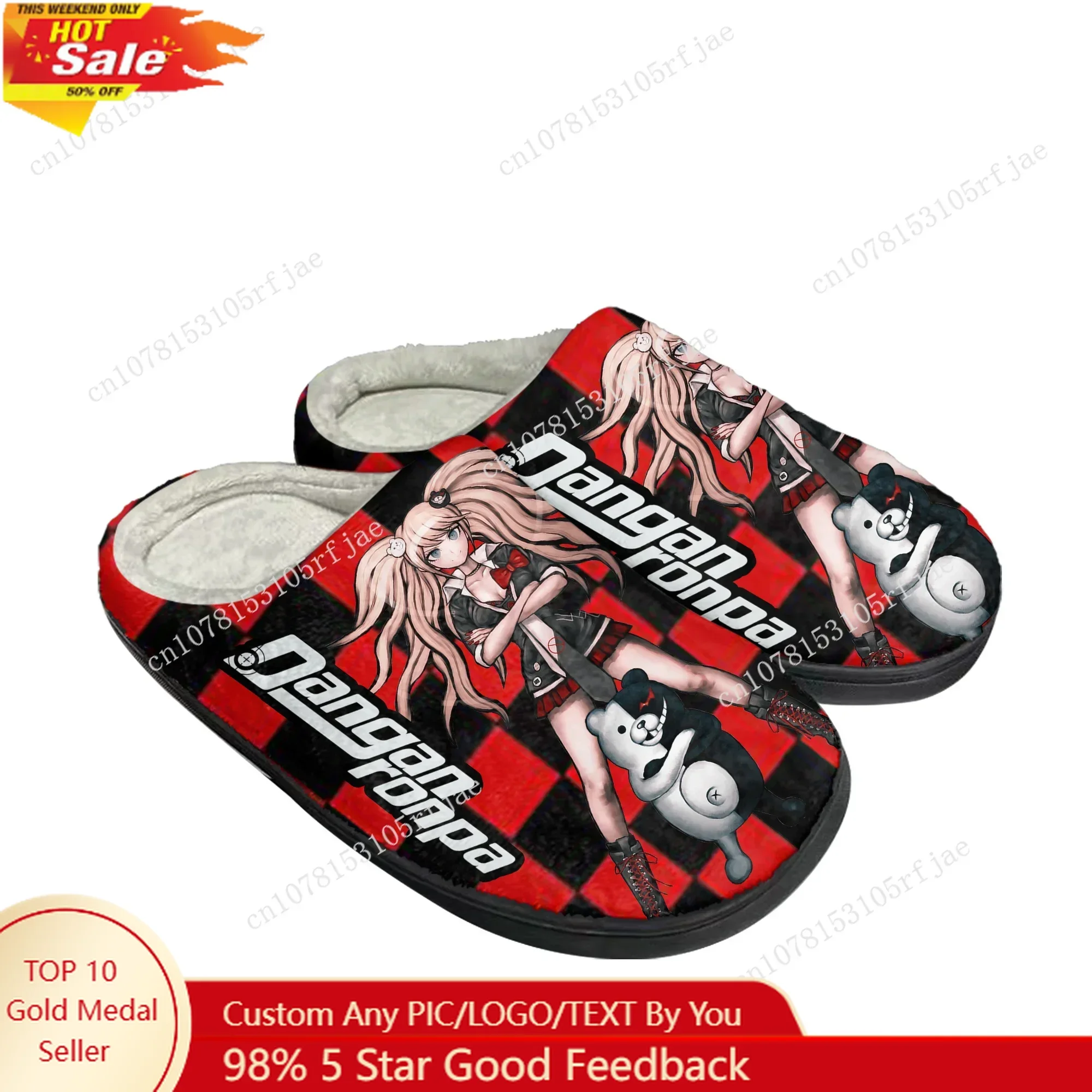 

Cartoon Game Danganronpa Junko Enoshima Home Cotton Slippers Men Women Plush Bedroom Casual Keep Warm Shoes Tailor Made Slipper