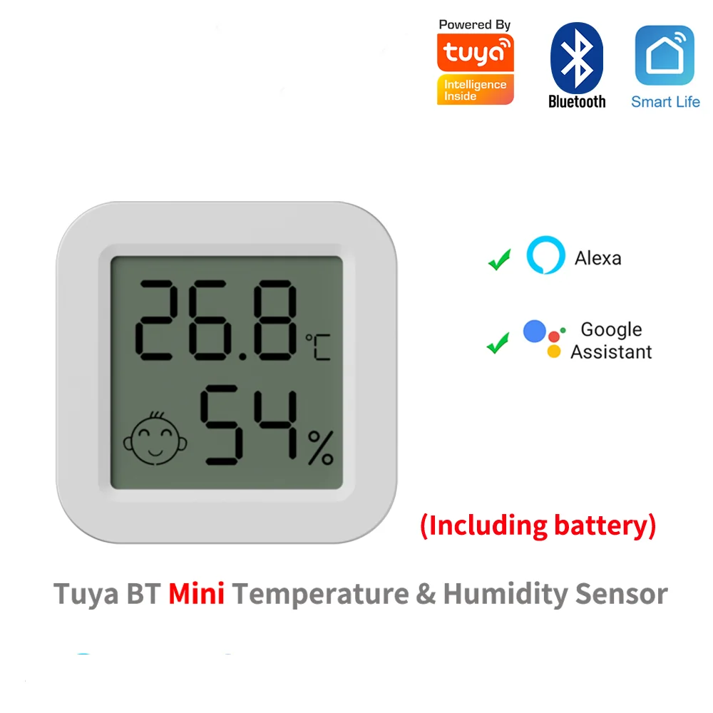 Tuya BT MiNi Temperature and Humidity Sensor LCD Display Bluetooth Compatible Thermometer and Hygrometer With Google Home Alexa