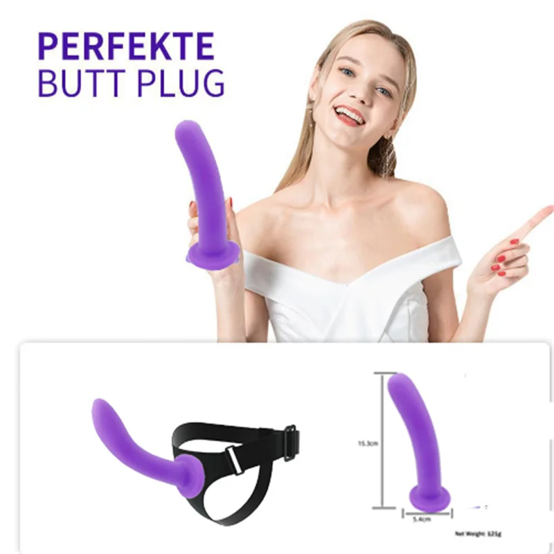 

Strap-on Dildos Wearable Adjustable Realistic Dildo Butt Plug with Hands-Free Suction Cup Silicone Anal Sex Toy for Girl Lesbian