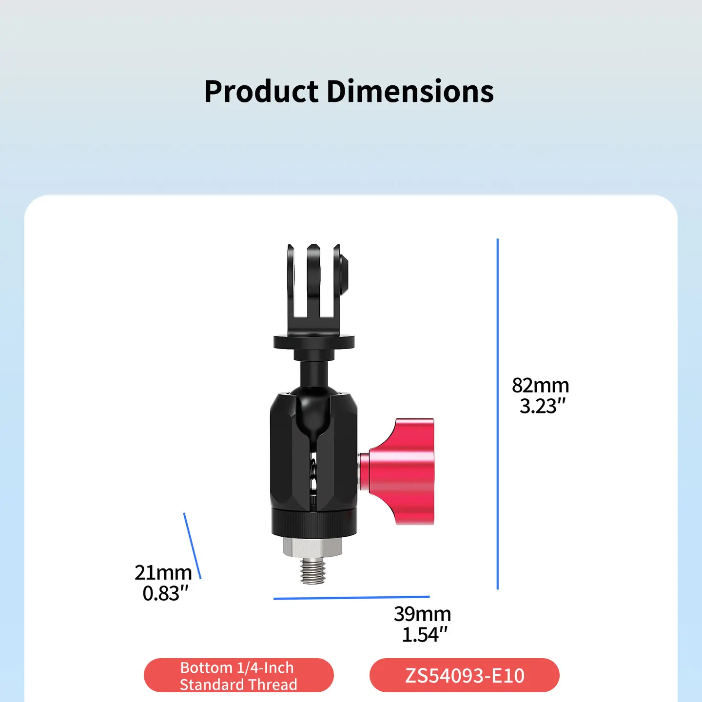 Aluminium-Action-Kamera-Halterung 2kg Traglast 3-Punkt-Adapter 17mm Kugelkopfklemme für GoPro Insta360 DJI OSMO Motorrad Fahrrad Stativ – Detail 18