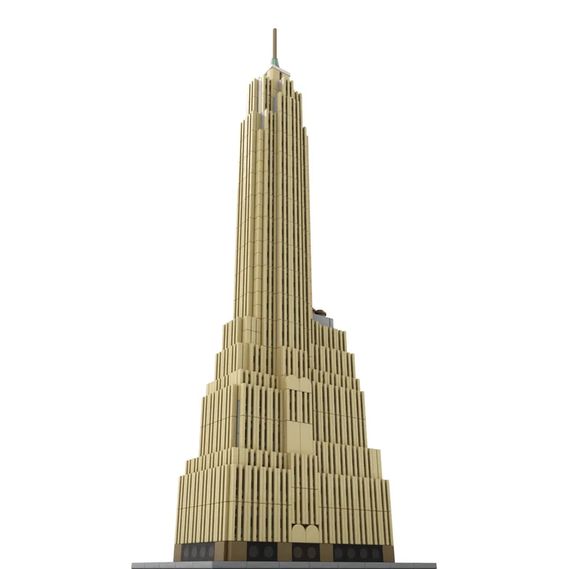 MOC Bouwstenen Speelgoed 70 Pine Street 1:800 schaal Amerikaanse Internationale Gebouw Model 742 stks Creatieve montage Speelgoed Wolkenkraag