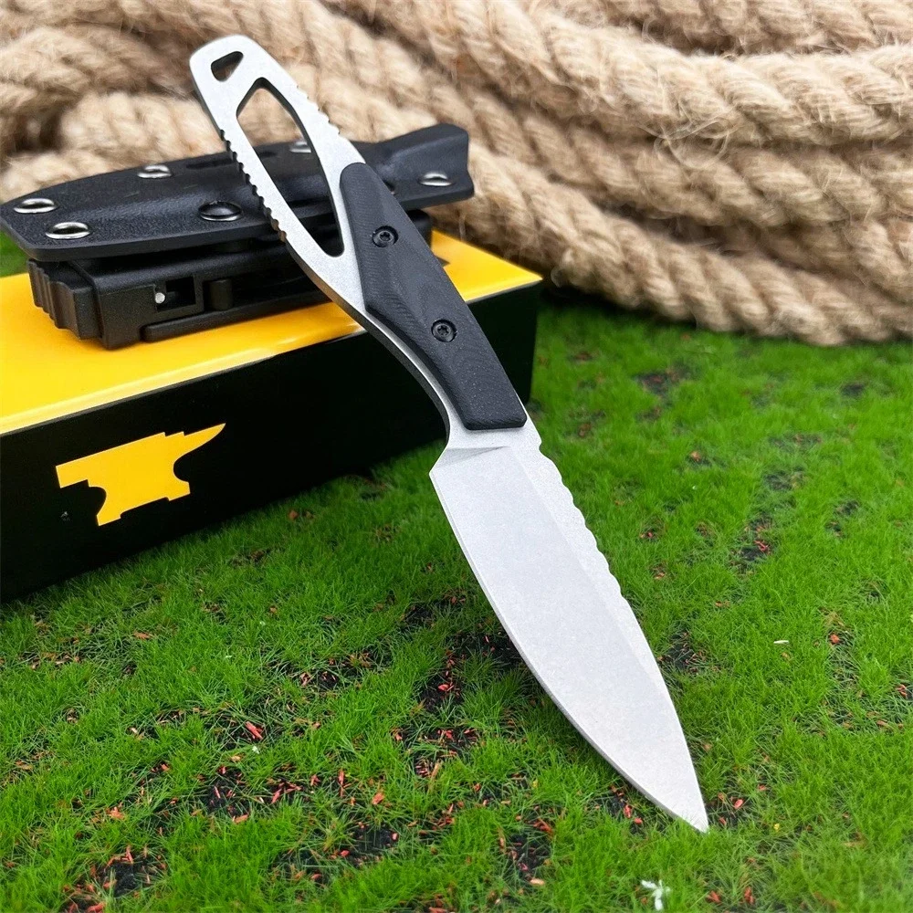 

BK635 Нож с фиксированным лезвием, острый лезвие 440C, охотничий тактический прямой нож, черная ручка G10, инструмент для выживания на открытом воздухе, EDC с ножнами