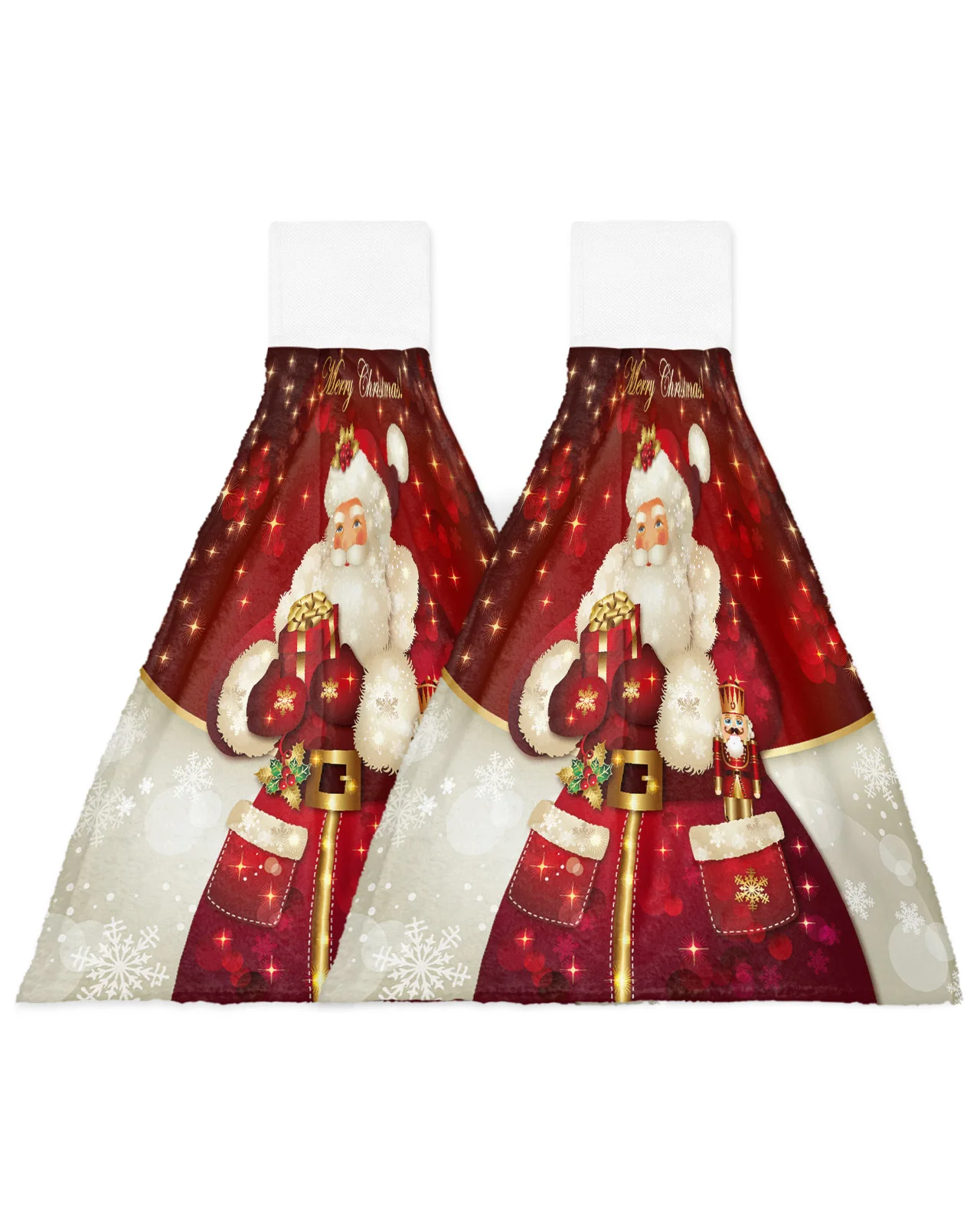 Christmas Santa Claus Hand Towel Bathroom Supplies Absorbent Cloth Dishcloths Hanging Cloth Kitchen Accessories