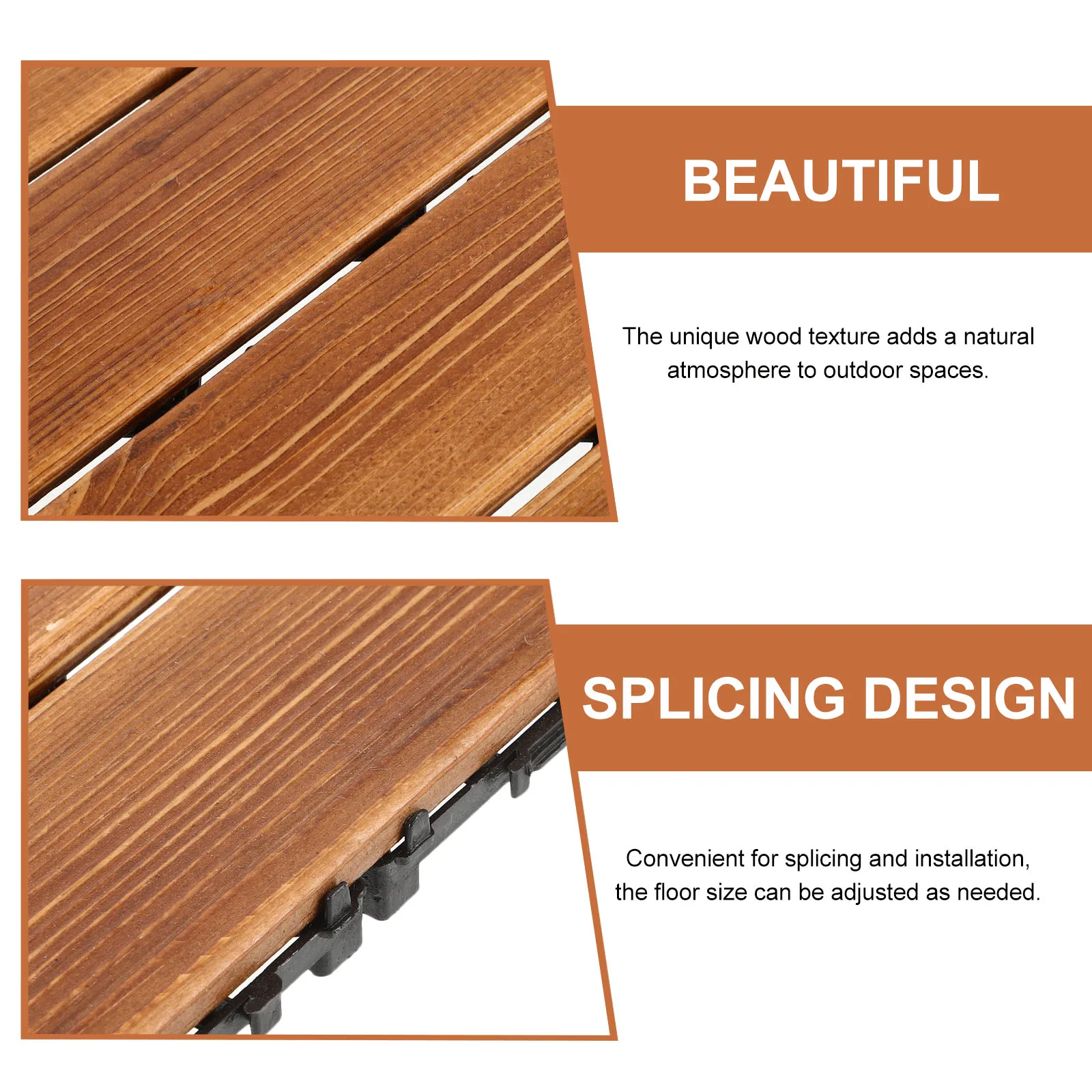 

Premium Carbonized Wood Flooring Interlocking Deck Tiles Durable Sturdy Outdoor Patio Balcony Garden Solid Pinus Sylvestris Wood