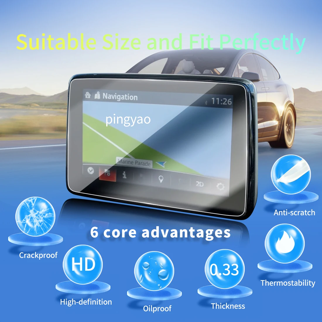 Car Sticker Screen Protector Navigation Display Tempered Glass Protective Film Car Accessories Vehicle For23 Mazda MX-5