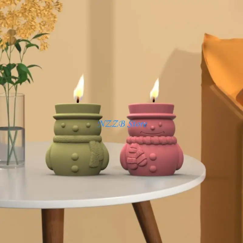 T21F قالب مزهرية سيليكون متعدد الاستخدامات قوالب خرسانة قالب صب سيليكون على شكل رجل ثلج #3