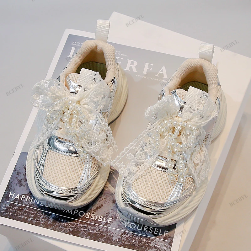 طفل Hot البيع الربيع/الخريف موضة تنفس سميكة وحيد القوس مطرز أحذية رياضية لينة المشي الرياضة عادية طفل أحذية مفلكنة #2