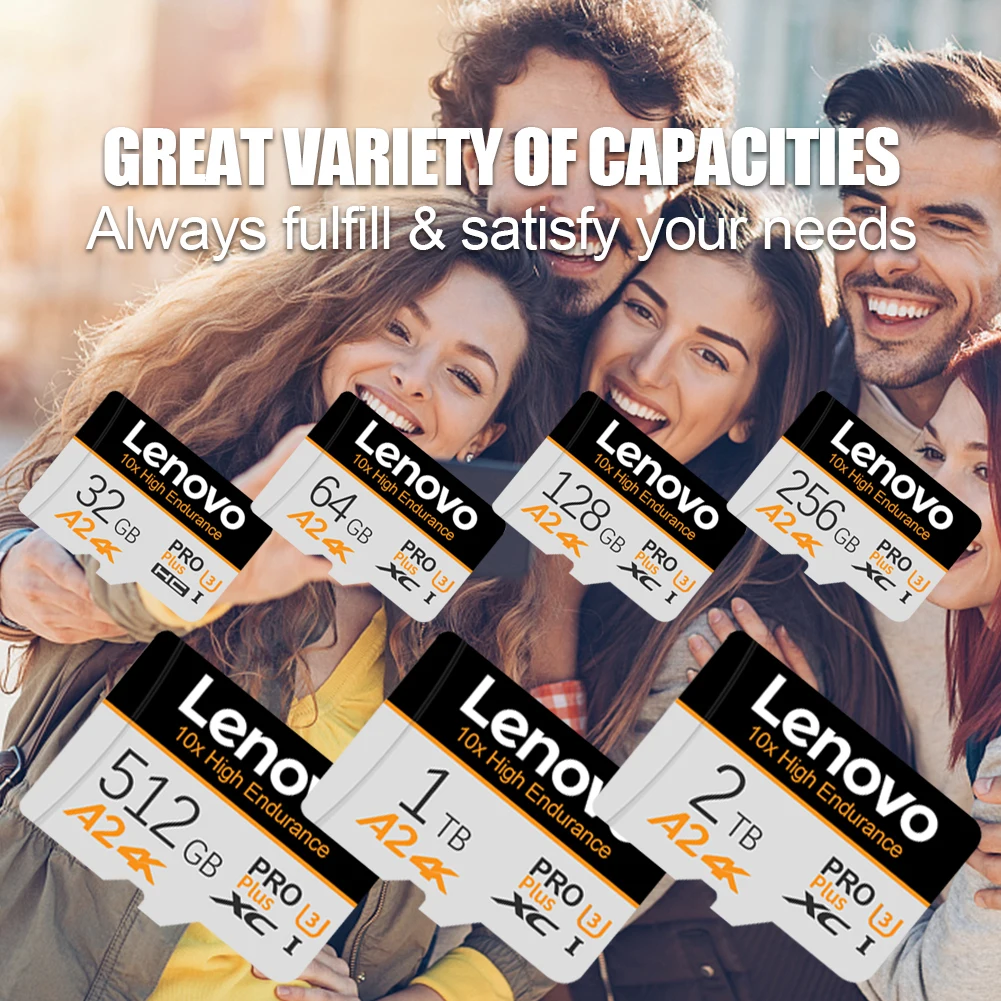Scheda SD reale Lenovo da 2 TB Mini Micro TF Scheda SD Carte Vedio da 128 GB Scheda di memoria Flasd ad alta velocità da 512 GB Class10 per PC/telefono/fotocamera