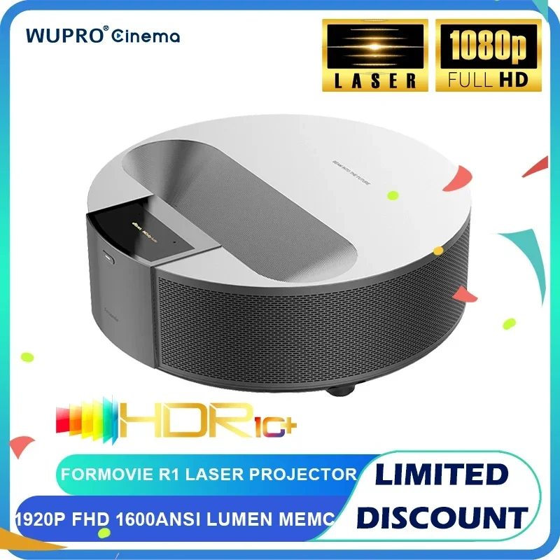 

US.EU Formovie R1 Laser UST Projector 1920P FHD 4K For Home Dts-HD Smart Cinema ALPD 1600ANSI Lumen HDR10+ Dolby Audio Fengmi Th