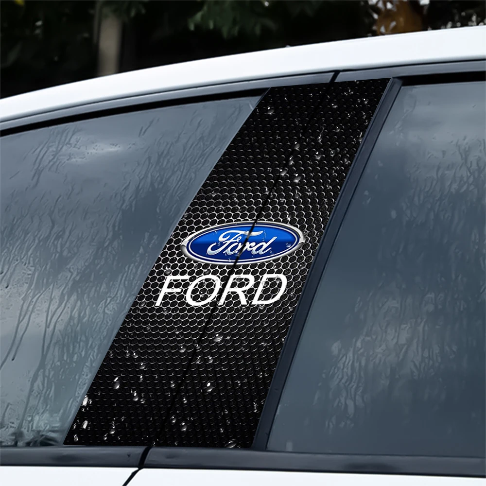 2pcs Car Styling Door Center Pillar Sticker Decoration Auto Exterior Accessories For Ford Focus Kuga Mk3 Mondeo Mustang Fusion view 5