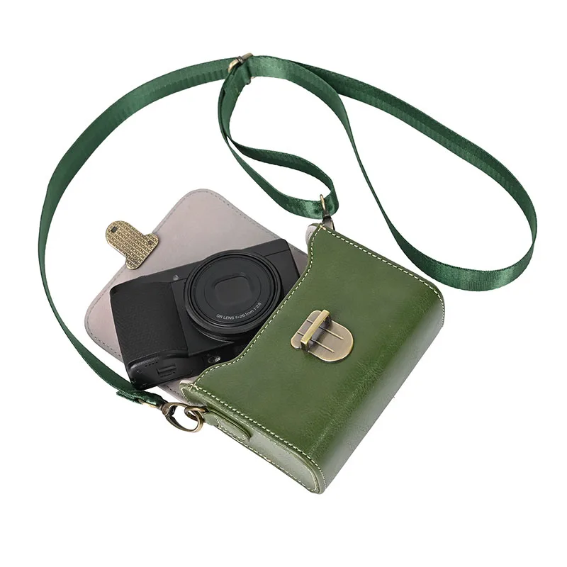 PU Leather Photo Cover Camera Case Shoulder Bag For Ricoh GR3 GR2 Canon G7 X Mark III G9X G7X II SX740 Panasonic TZ90 TZ85 TZ30