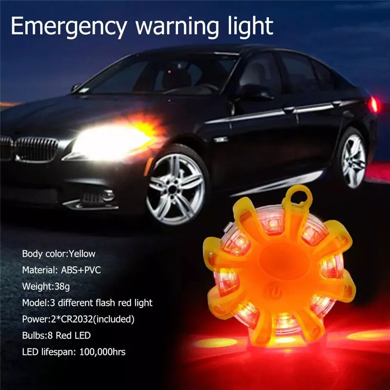 luz de acampamento do carro luzes de emergencia estrada flares aviso led luzes da noite ajuda flash farol do carro luz magnetica policia estrada luz 01