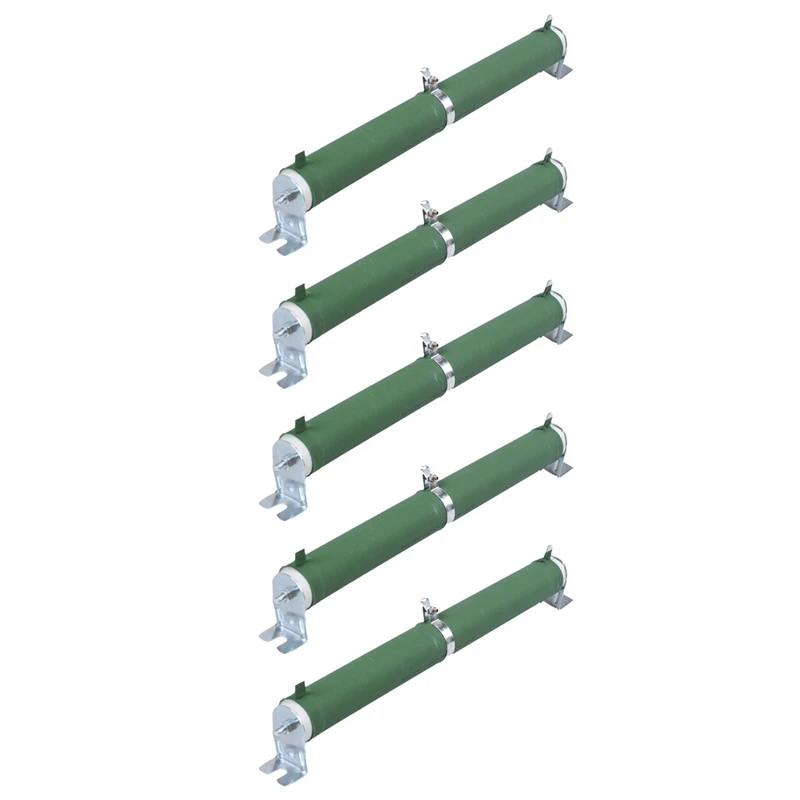 

5X 200W Watt 100 Ohm Ceramic Tube Adjustable Rheostat Resistor Green