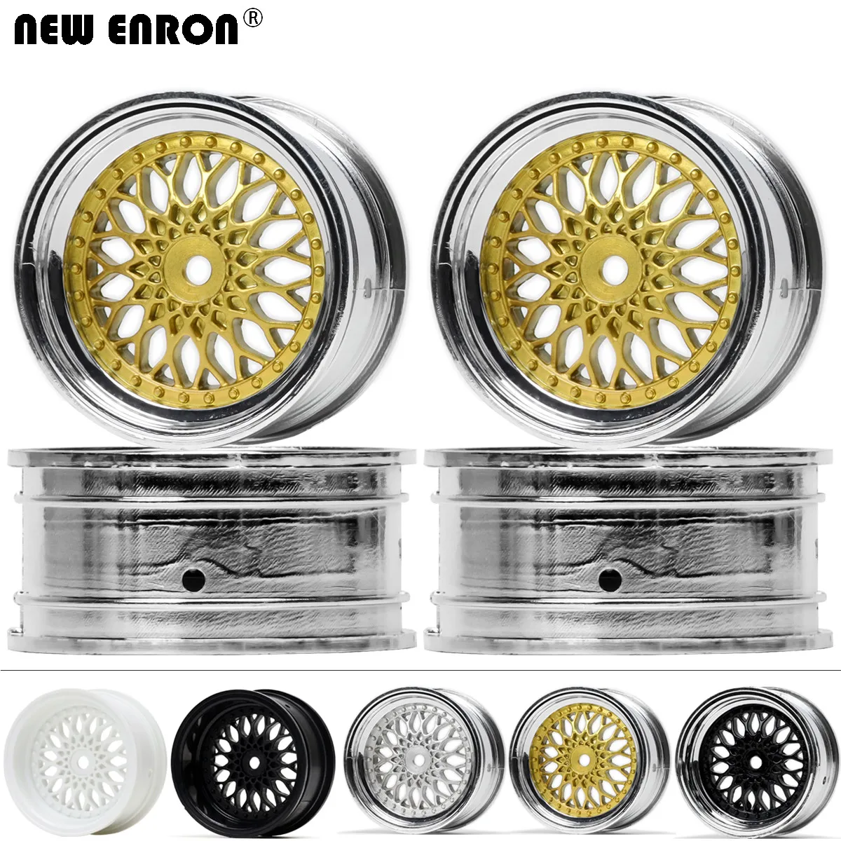 ENRON-Offset Hubs de rodas para RC Car, Nylon Rim, On-Road Drift, Traxxas, HPI, Kyosho, RedCat, Sakura, HSP, Novo, 3mm, 6mm, 9mm, PCes 4