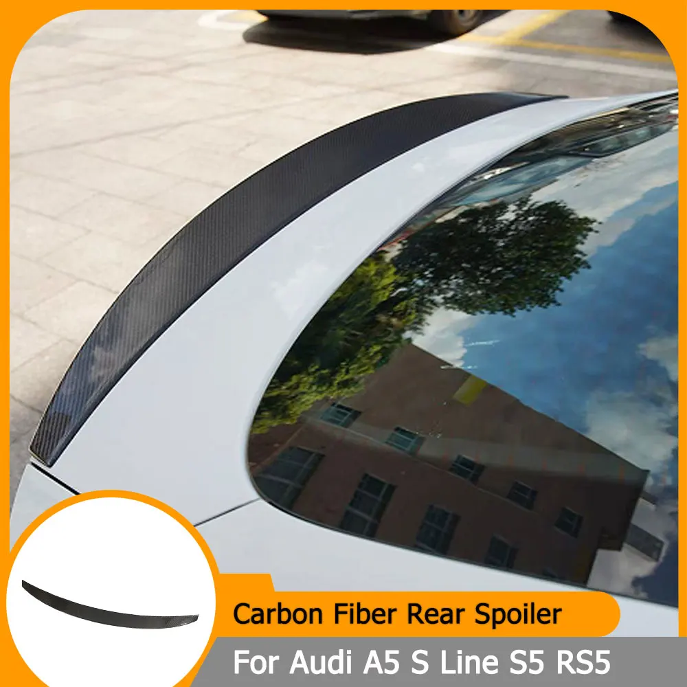 

Real Carbon Fiber Car Rear Spoiler Trunk Boot Lip Wing for Audi A5 S Line S5 RS5 B9 9.5 2017-2023 Rear Trunk Spoiler High Wing
