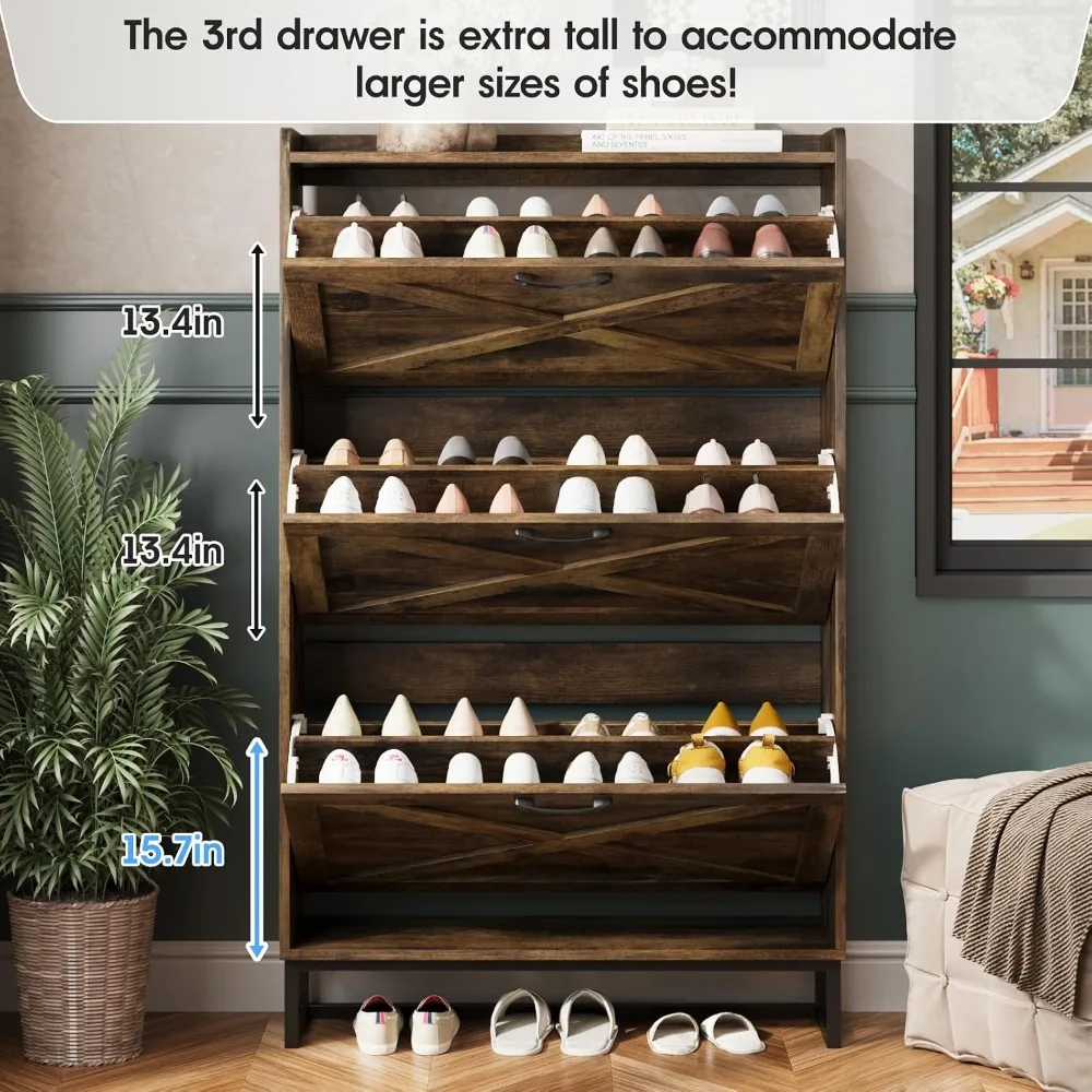 3-Drawer Shoe Cabinet 3