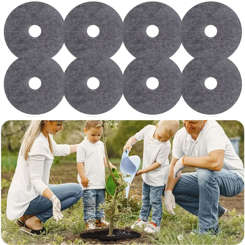 

20pcs Degradable Round Weeds Barrier Mats Moisturizing Non-woven Tree Protector Mat Breathable Ecological Grass Mat