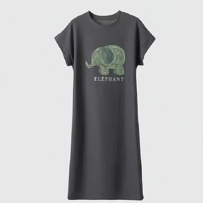 Mode Europe et états-unis dessin animé imprimé à manches courtes dames été et automne nouveau col rond ample vêtements de maison