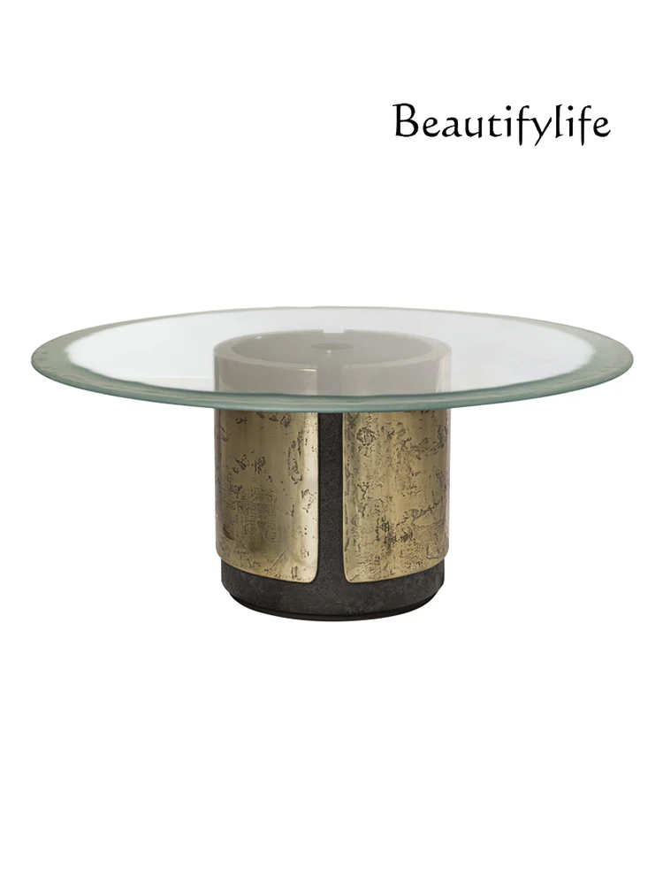 Light Luxury Modern Style Marble Dining Tables and Chairs Set round Band Turntable Large Apartment Italian Dining Table