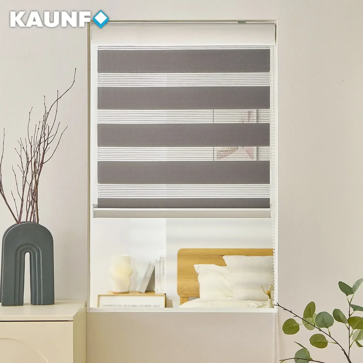 

KAUNFO оконные рулонные шторы, шторы, панель зебры для домашнего офиса, спальни, ванной комнаты, украшение, 1 шт.