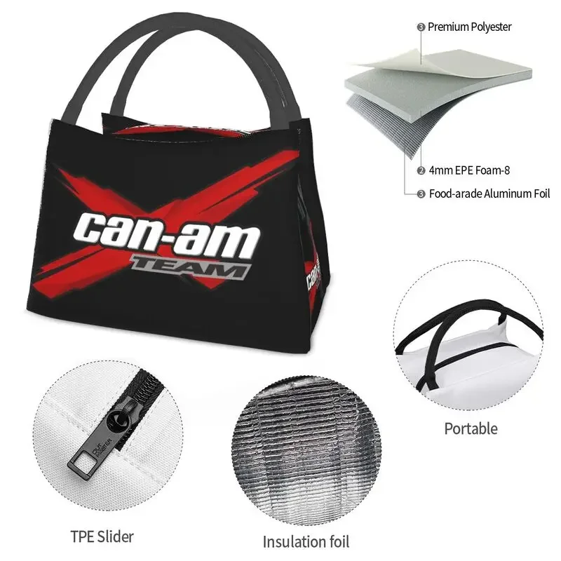 Can Am BRP ATV Logo Insulated Lunch Bags for Women Resuable Thermal Cooler Bento Box Beach Camping Travel