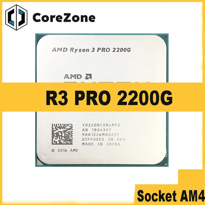 

Четырехъядерный процессор Ryzen 3 PRO 2200G R3 PRO 2200G, 3,5 ГГц, 65 Вт, YD220BC5M4MFB, разъем AM4