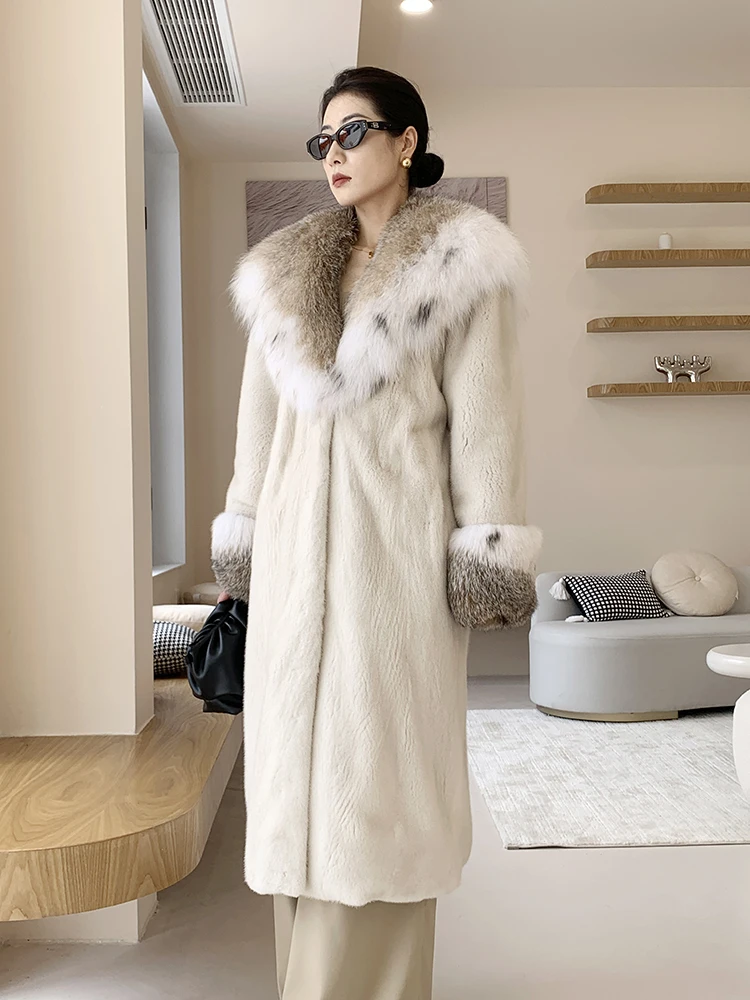 Fangtai 2023 Fashion New Winter Warm Luxury Natural Real Mink Fur Coat Women Plus Size giacca di pelliccia spedizione gratuita offerta speciale