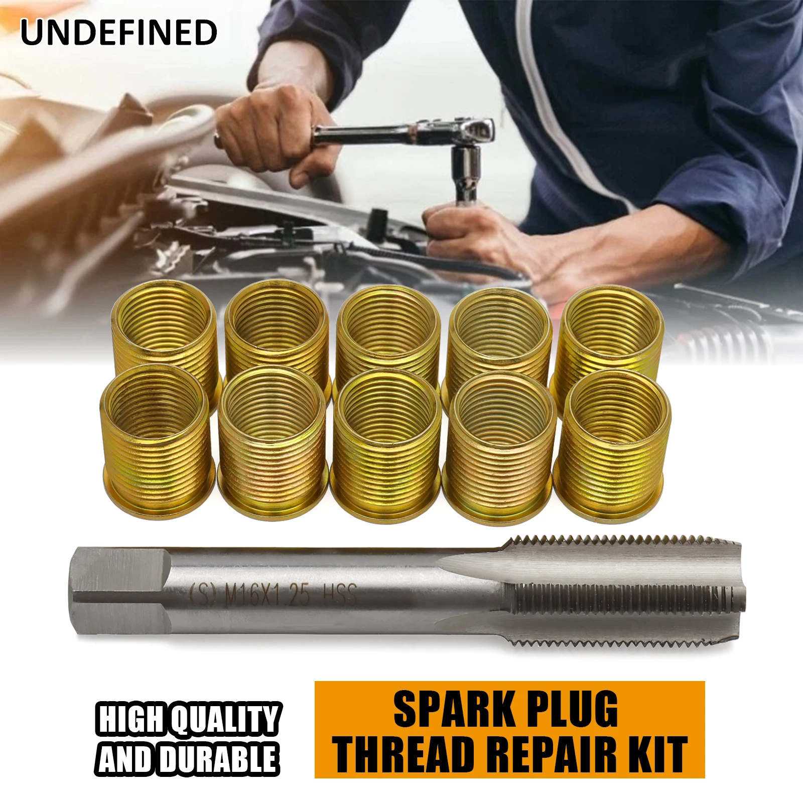Spark Plug Rethreader Kit M14x1.25 Inserts And M16x1.25 Tap Kit 11pcs Spark Plug Tap Thread Repair Tools M14 X 1.25 Rethreading