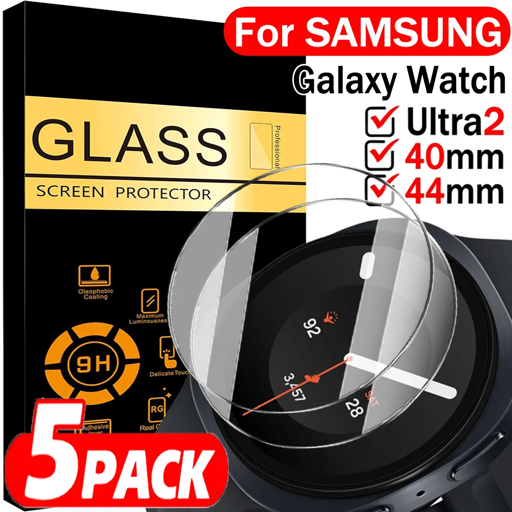 5-1Pcs Tempered Glass for Samsung Galaxy Watch 9 40mm 44mm Ultra 2 Explosion-proof Screen Protector Anti-scratch Protective Film
