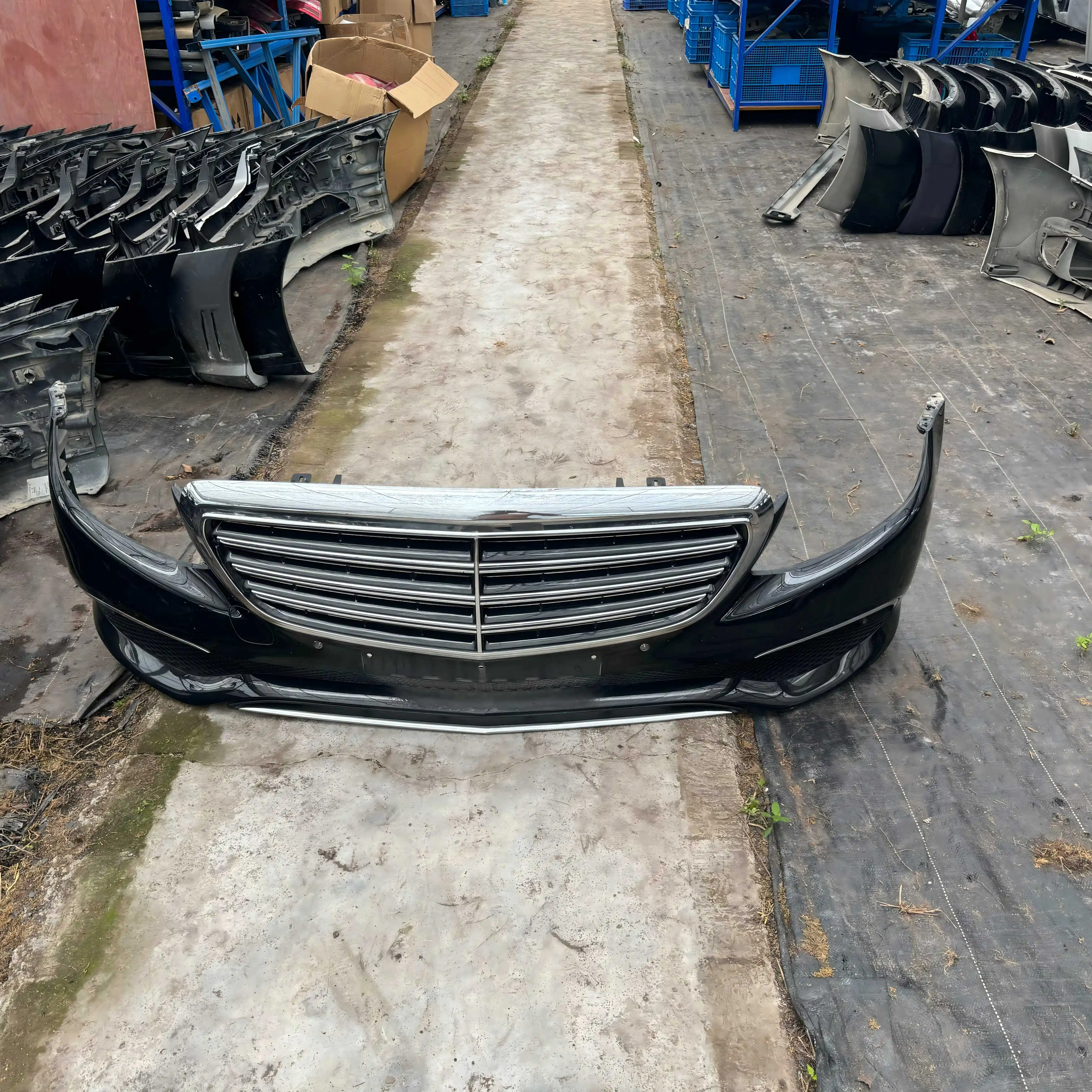For  E Class W213 High Quality Front Bumper with Grille Bracket OEM Second Hand Bumper Black Bumper