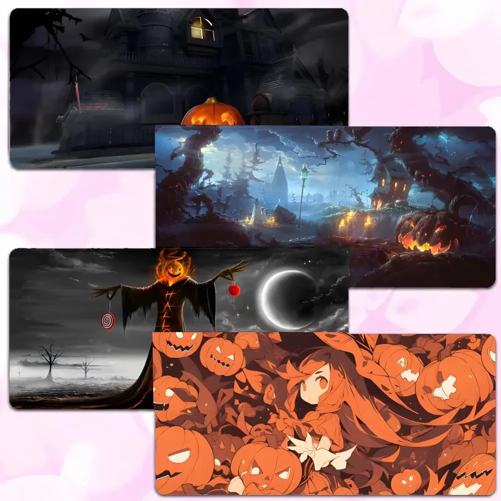 Halloween spooky horror Mouse Pad Thick Lock Edge Gaming Desk Mat Large Size PC Mouse Pad Home decor