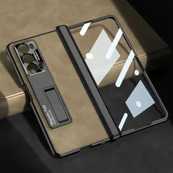 Original Case For Honor Magic V2 Magnetic Hinge Case Frosted Leather 360 Degree Protective Bracket Cover For Honor Magic V2