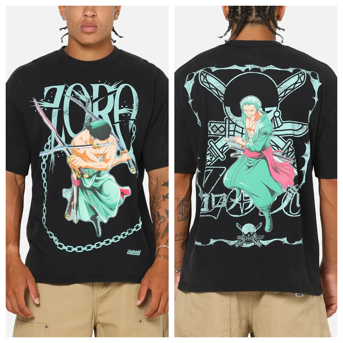 

Anime One Piece Zoro Printed Cotton T-shirt Summer Men's and Women's Harajuku Clothing Fashion Casual Street Tshirt Fan Gifts