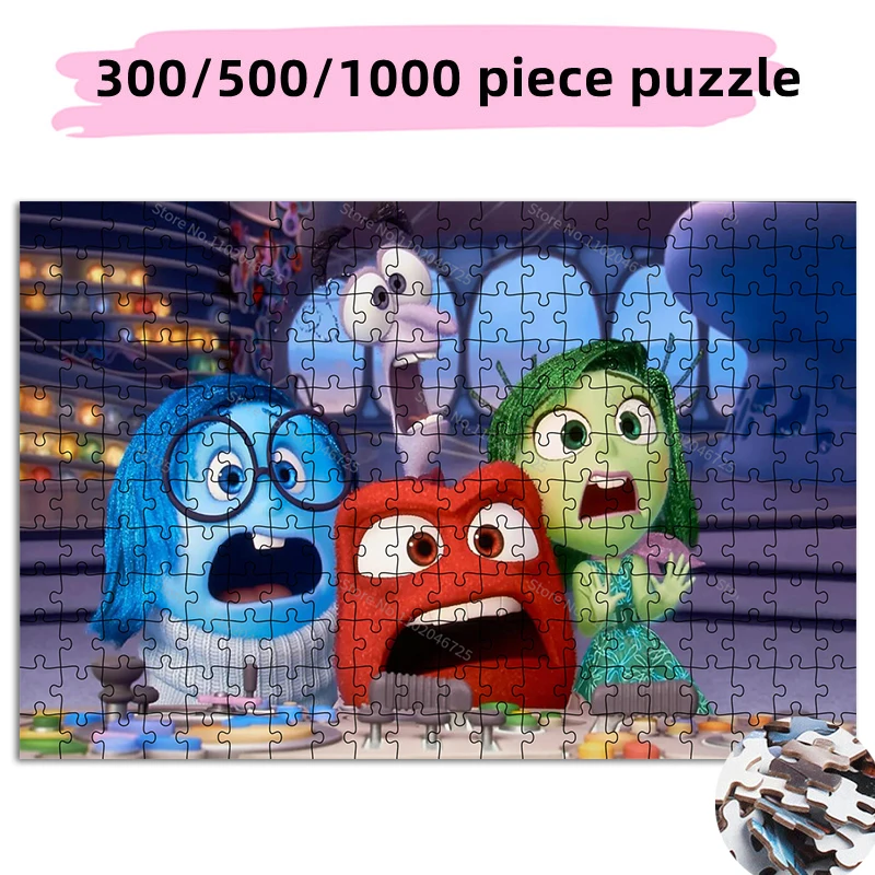 300 500 1000 Pieces Disney Inside Out Cartoon Creative Puzzles Educational Toys Kids Adult Collection Hobby Birthday Gifts