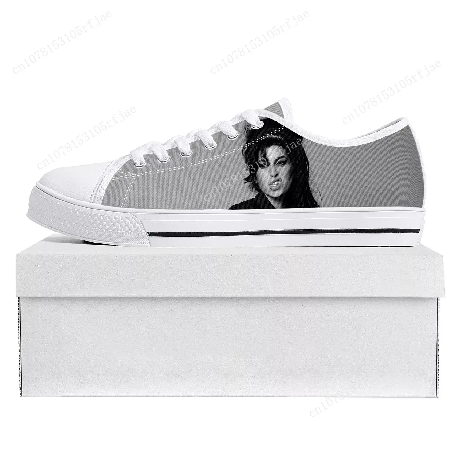 Amy Winehouse sepatu kets kanvas remaja Pria Wanita Sneakers kualitas tinggi Low Top sepatu kustom kanvas kasual pasangan