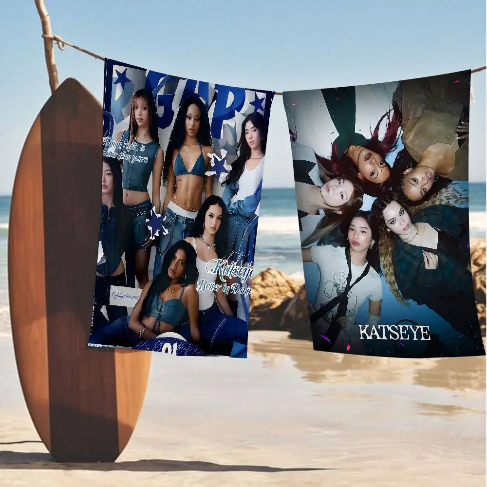 Korea Kpop Band K-katseye Big Microfiber Beach Towels Quick Dry Towel Sand Beach Towels Pool Towel For Travel Swim Pool Yoga