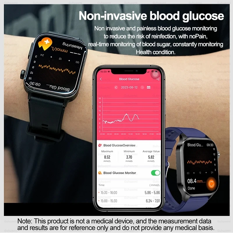 Männer 1,5-Zoll-Amoled-Gesundheit Smartwatch Blut Körper zusammensetzung Messung ai intelligente Diagnose Lipiden Harnsäure Smartwatch