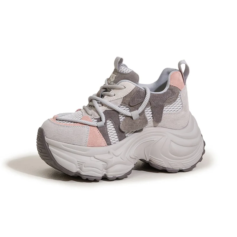 

Женские туфли для папы на толстой подошве, осенне-зимняя новая универсальная повседневная спортивная обувь из натуральной кожи в стиле ретро, увеличенная высота