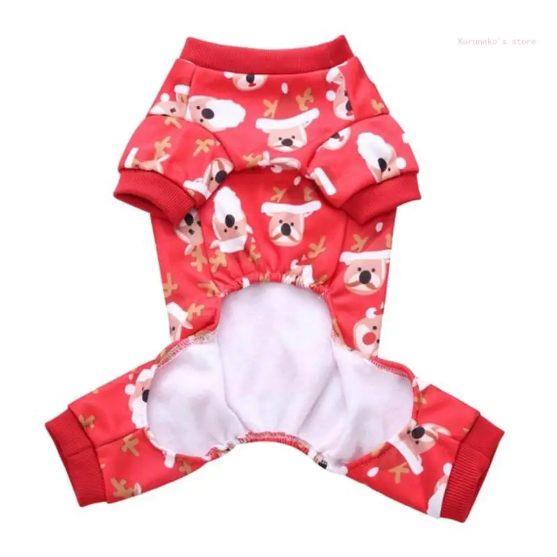Cats Dog Christmas Santa Cosplay Animal Costume Outfit Soft Comfortable Costume Accessories Dress Photo Props