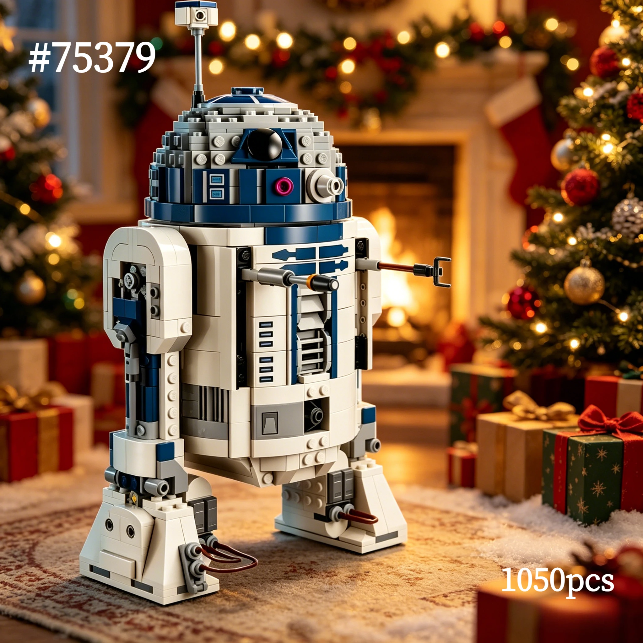 新入荷-1050ピース-組み立て式-r2-d2-ビルディングブロック-大人向け組み立てブリック-スペースウォーズ-ロボットモデル-75379-子供向けおもちゃ-ギフト