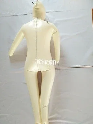 Masquerade Party100% Latex Rubber Catsuit Bodysuit Stylish White Inflatable Suit Size XS-XXL  Party