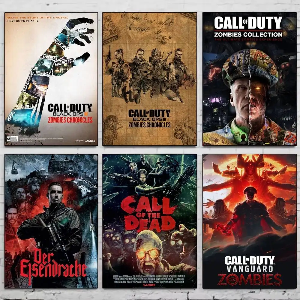 ملصق Cod Zombies ذاتي اللصق فني مقاوم للماء ملصق ورقي لديكور جدران غرفة القهوة والبار