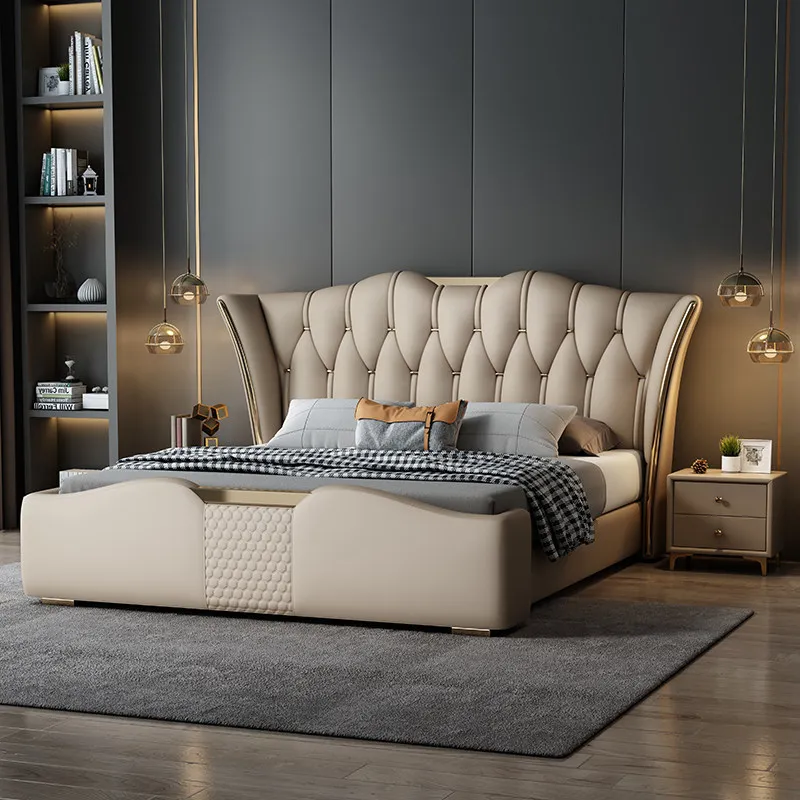 

European Simple Bed Modern Headboards Space Saving Girls Bedroom Sleeping Bed Design Single Letto Matrimonialeunique Furniture