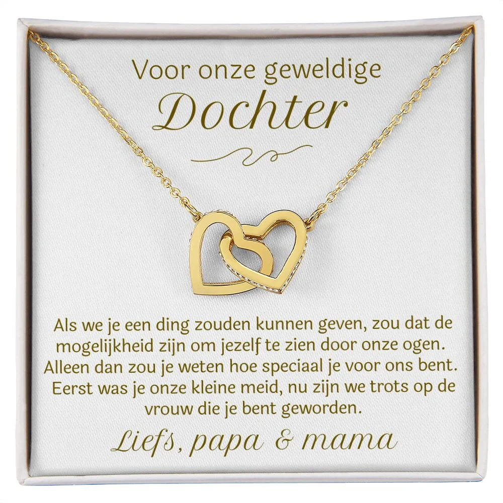 Dutch To My Daughter Girl Gift Women Necklace Fashion Birthday Christmas Gift Dochter Interlocking Hearts Ketting Necklace