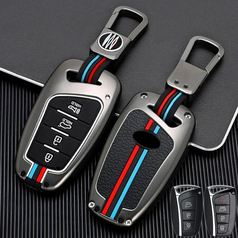 Zinc Alloy silicone car key case cover for Hyundai Santa Fe Sport ix45 Equus Centennial Genesis G80 grandeur Azera 2013-2016